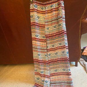 Colorful, geometric Flare Pants